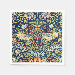 Morris Strawberry Thief Geel Ivoor Leisteenblauw Servet
