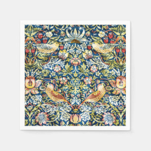 Morris Strawberry Thief Geel Ivoor Leisteenblauw Servet