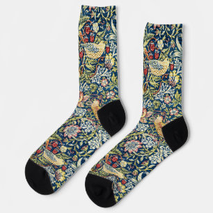 Morris Strawberry Thief Geel Ivoor Leisteenblauw Sokken