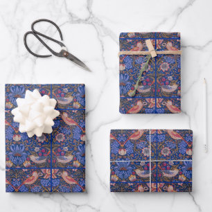 Morris Strawberry Thief Lavendel Paarse Roos Kunst Inpakpapier Vel