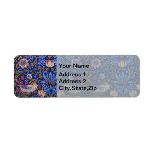 Morris Strawberry Thief Lavendel Paarse Roze Kunst Etiket