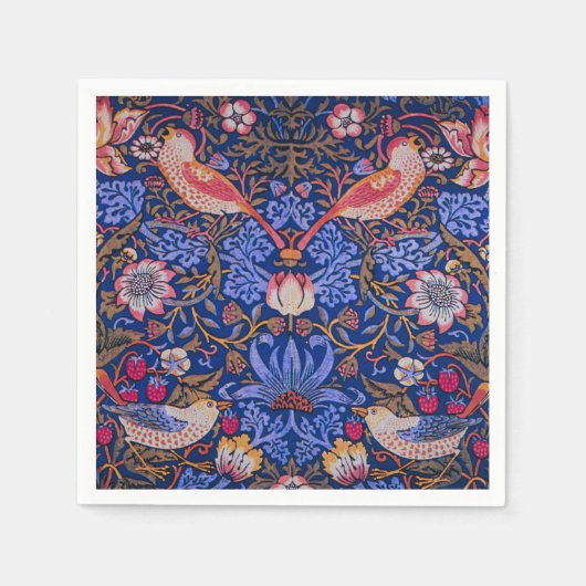 Morris Strawberry Thief Lavendel Paarse Roze Kunst Servet (Voorkant)