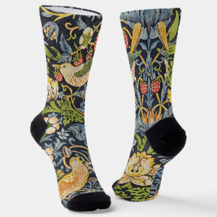 Morris Strawberry Thief Navy Blau Vintage Fijne Ku Sokken