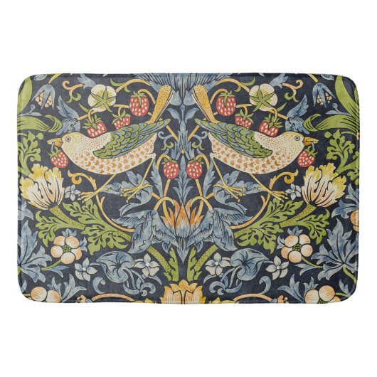 Morris Strawberry Thief Navy Blauwe Vintage Fijne  Badmat (Voorkant)