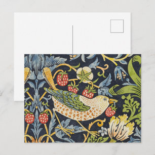 Morris Strawberry Thief Navy Blauwe Vintage Fijne  Briefkaart