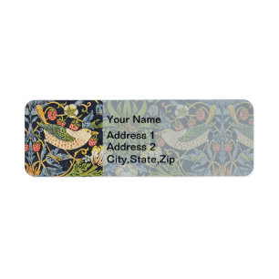 Morris Strawberry Thief Navy Blauwe Vintage Fijne Etiket
