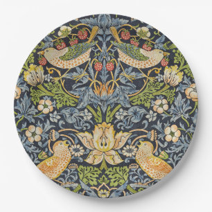 Morris Strawberry Thief Navy Blauwe Vintage Fijne Papieren Bordje