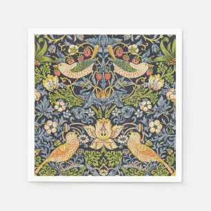 Morris Strawberry Thief Navy Blauwe Vintage Fijne Servet