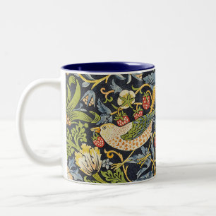 Morris Strawberry Thief Navy Blauwe Vintage Fijne  Tweekleurige Koffiemok