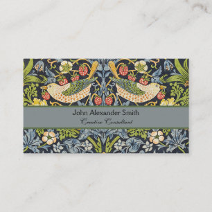 Morris Strawberry Thief Navy Blauwe Vintage Fijne Visitekaartje
