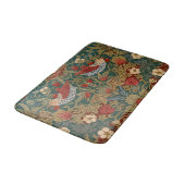 Morris Strawberry Thief Turquoise Groen Rood Bloem Badmat (Gekanteld)