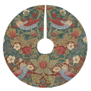 Morris Strawberry Thief Turquoise Groen Rood Bloem Kerstboom Rok
