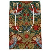 Morris Strawberry Thief Turquoise Groen Rood Bloem Medium Cadeauzakje (Voorkant)
