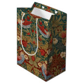 Morris Strawberry Thief Turquoise Groen Rood Bloem Medium Cadeauzakje (Achterkant Gekanteld)