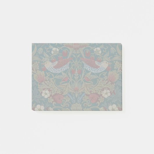 Morris Strawberry Thief Turquoise Groen Rood Bloem Post-it® Notes (Voorkant)