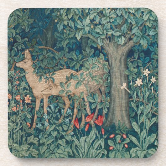 Morris Tapestry Forest Pair of Deer Bier Onderzetter (Voorkant)
