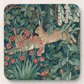 Morris Tapestry Forest Rabbits Beverage Coaster Bier Onderzetter (Voorkant)