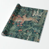 Morris Tapestry Forest Rabbits Cadeaupapier (Uitgerold)