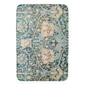 Morris Teal Blau Kamperfoelie Bloem Behang Badmat (Voorkant Verticaal)