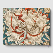 Morris Teal Blau Kamperfoelie Bloem Behang Gastenboek (Achterkant)