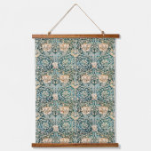 Morris Teal Blau Kamperfoelie Bloem Behang Hangend Wandkleed (Voorkant)