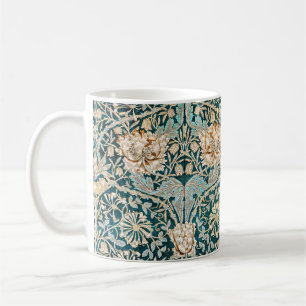 Morris Teal Blau Kamperfoelie Bloem Behang Koffiemok