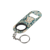 Morris Teal Blau Kamperfoelie Bloem Behang Mini Flessenopener (Achterkant Gekanteld)