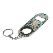 Morris Teal Blau Kamperfoelie Bloem Behang Mini Flessenopener (Voorkant Gekanteld)