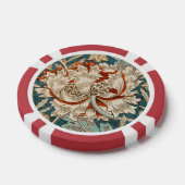 Morris Teal Blau Kamperfoelie Bloem Behang Poker Chips (Enkel)