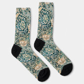 Morris Teal Blau Kamperfoelie Bloem Behang Sokken (Rechts)