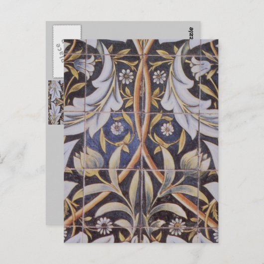 Morris tiles de Morgan Briefkaart (Voorkant / Achterkant)