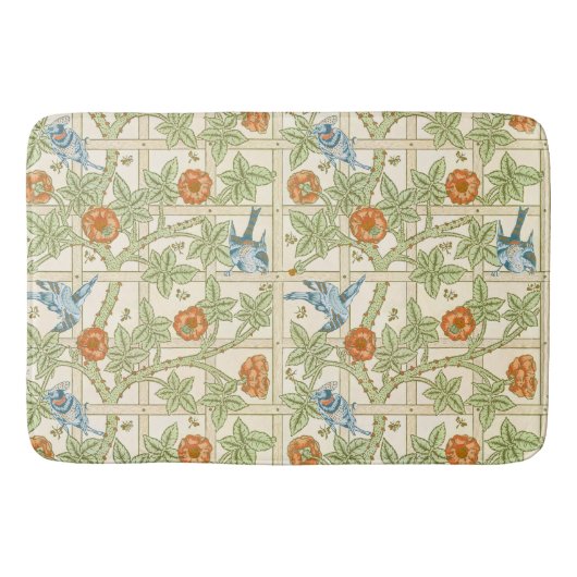 Morris' Trellis 1862  Flower & Bird Pattern Badmat (Voorkant)