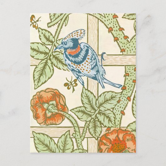 Morris' Trellis 1862 Flower & Bird Pattern Briefkaart (Voorkant)