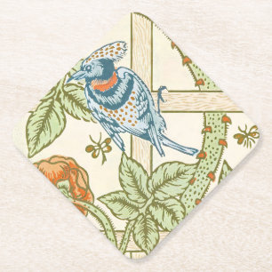 Morris' Trellis 1862  Flower & Bird Pattern Kartonnen Onderzetters