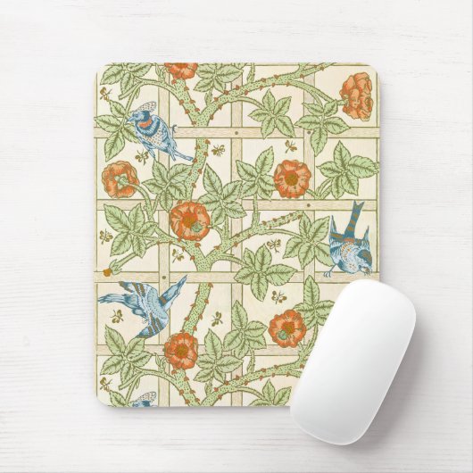 Morris' Trellis 1862  Flower & Bird Pattern Muismat (Met muis)