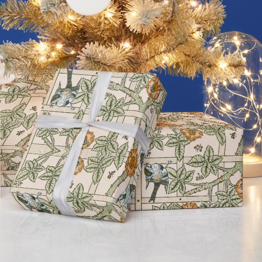 Morris' Trellis -  Flower & Bird Pattern Cadeaupapier (Feestdagen)