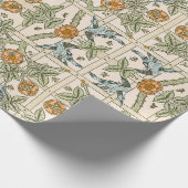Morris' Trellis -  Flower & Bird Pattern Cadeaupapier (Hoek)
