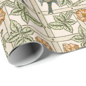 Morris' Trellis -  Flower & Bird Pattern Cadeaupapier (Rol Hoek)