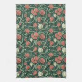 Morris Tuin Groen & Rood Bloemen Theedoek (Verticaal)