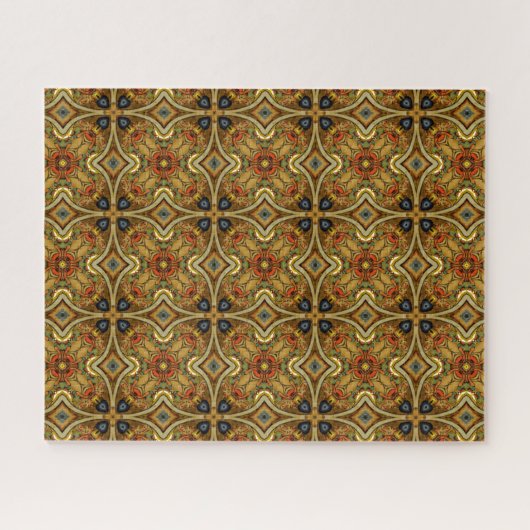 Morris Victoriaans Art Deco Medieval Pattern Gold Legpuzzel (Horizontaal)