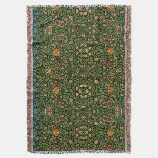 Morris Violet en Columbine Bloemenpatroon Deken (Voorkant Verticaal)