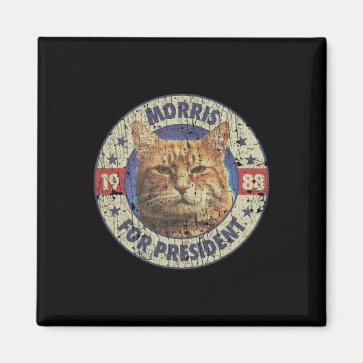 Morris voor President  1988 Kattenlover Magneet (Voorkant)