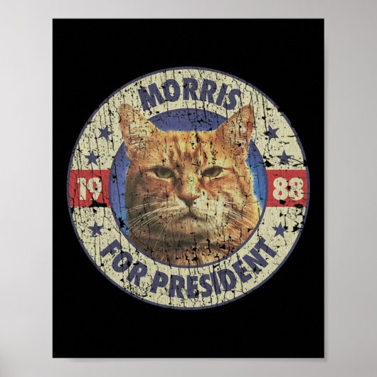 Morris voor President  1988 Kattenlover Poster (Voorkant)