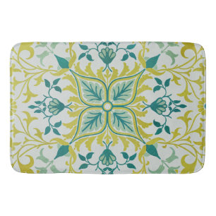 Morris Yellow Turquoise Vine & Bloempatroon Badmat
