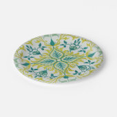 Morris Yellow Turquoise Vine & Bloempatroon Papieren Bordje (Gekanteld)