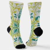 Morris Yellow Turquoise Vine & Bloempatroon Sokken (Gebogen)