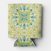 Morris Yellow Turquoise Vine & Flower Pattern Blikjeskoeler (Voorkant)