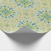 Morris Yellow Turquoise Vine & Flower Pattern Cadeaupapier (Hoek)