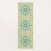Morris Yellow Turquoise Vine & Flower Pattern Yogamat (Achterkant)