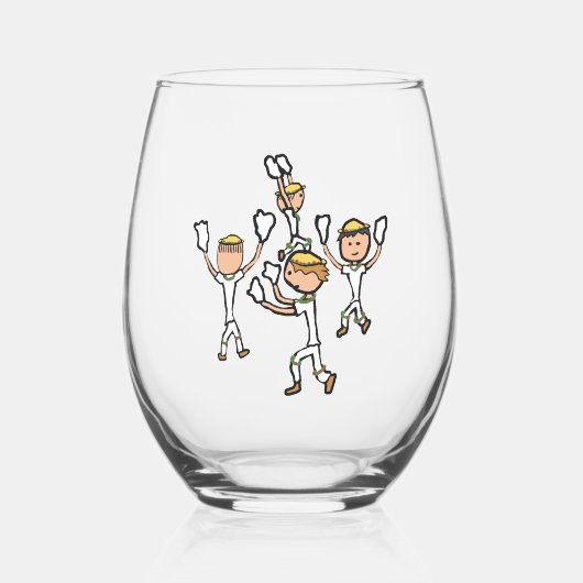 Morrisdansen Wijnglas Zonder Voet (Voorkant)